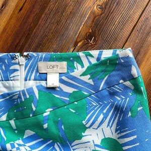 LOFT Green and Blue Pencil Skirt